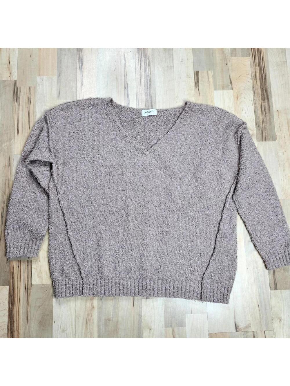 Candyjean Cozy V-Neck Sweater for Women - Soft and Stylish Med-Large